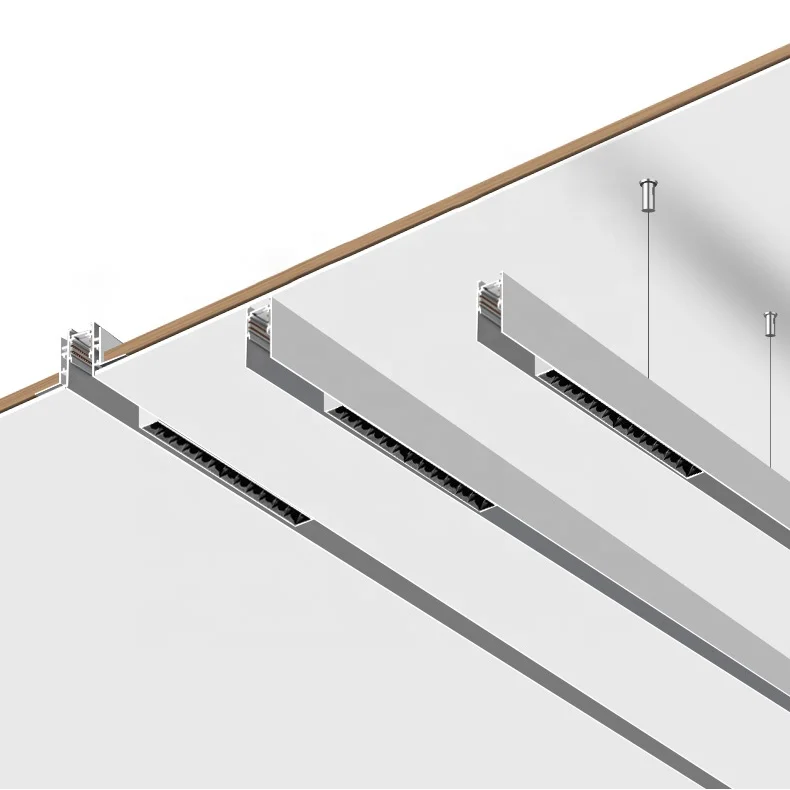 new design 1m 1.5m 2m 48V 4 wires linear ceiling magnetic lighting system track rail