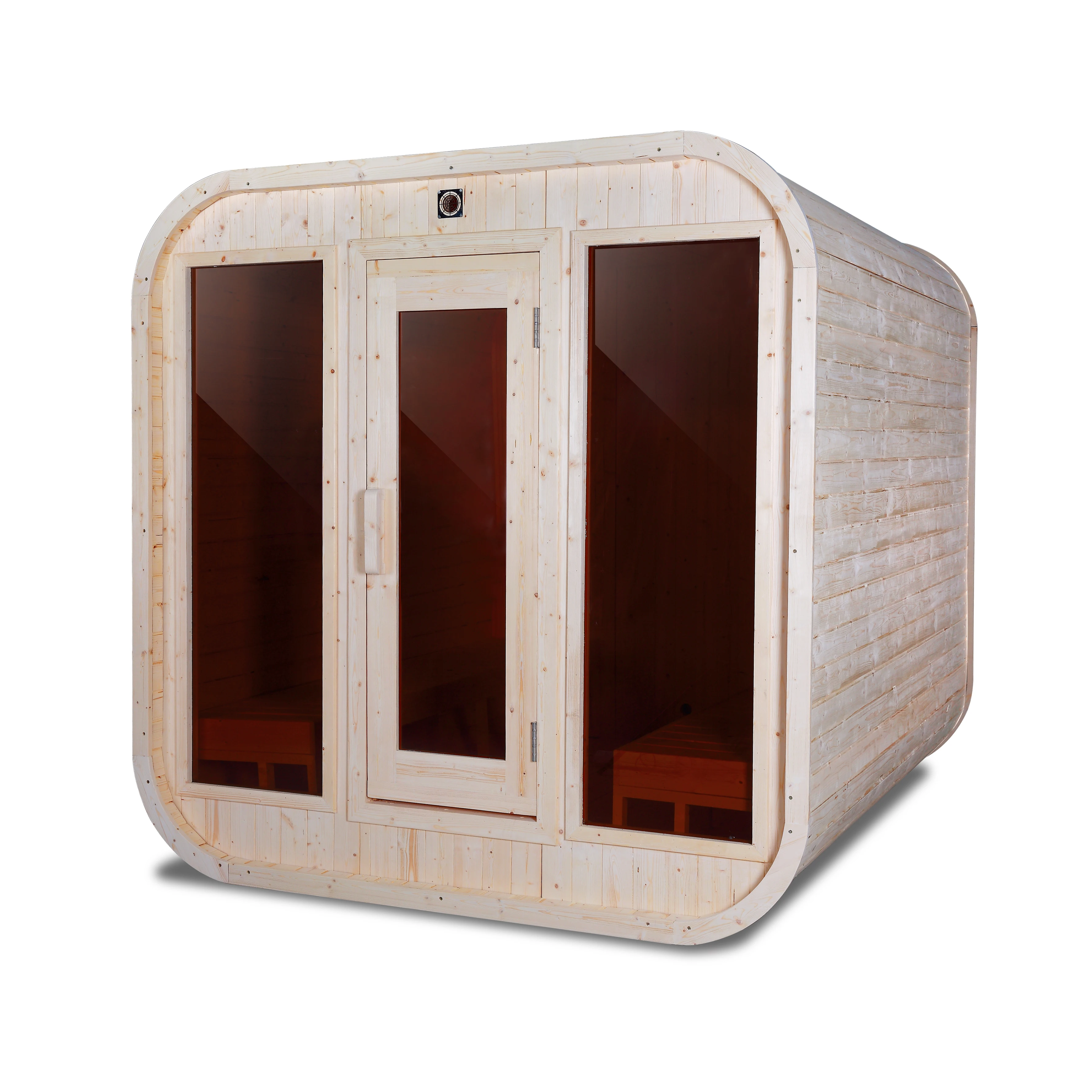 Traditional Square Keya Saunas With Cast Red Cedar Spruce Wood Burning ...