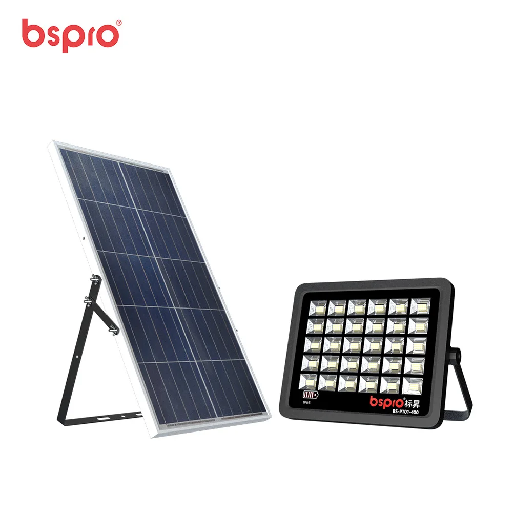 Bspro new design charge indicator motion sensors outdoor waterpoof 100w 200w 300w 400w led solar flood light