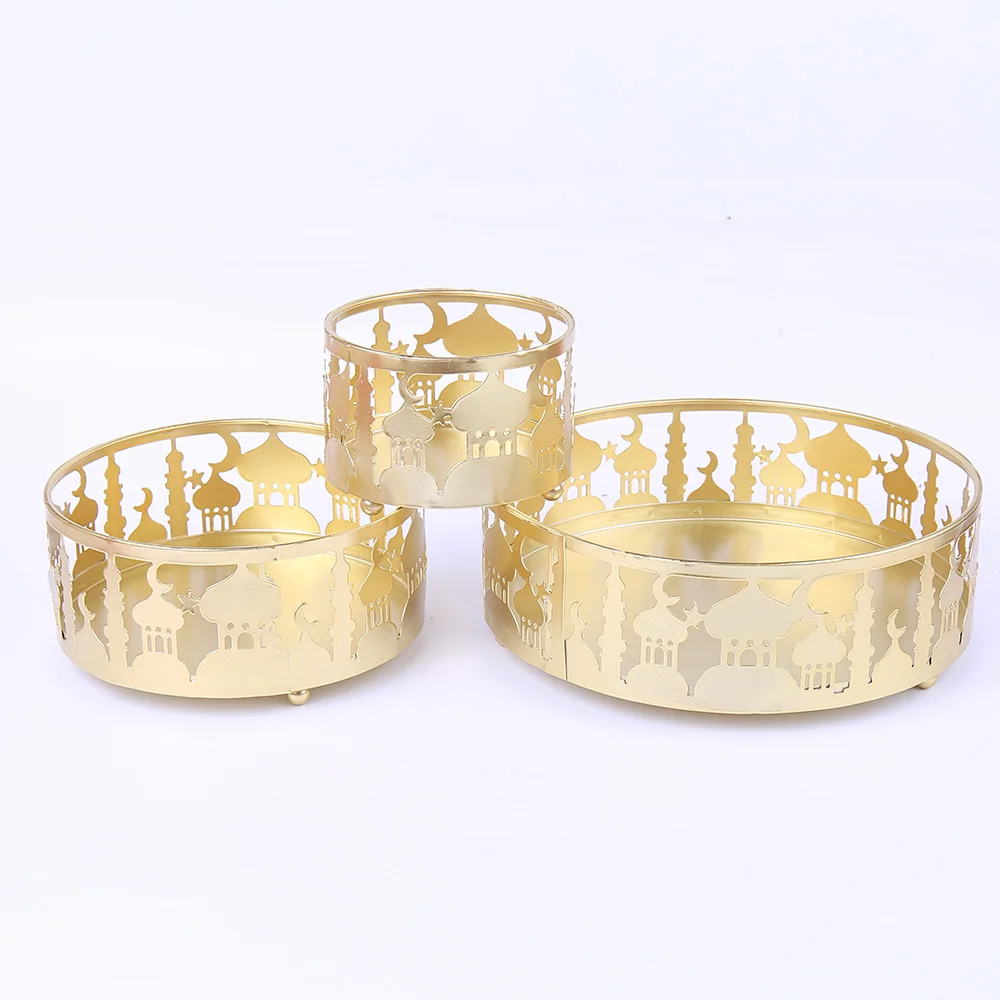 

Ramadan Metal Tray,10 Sets, Gold