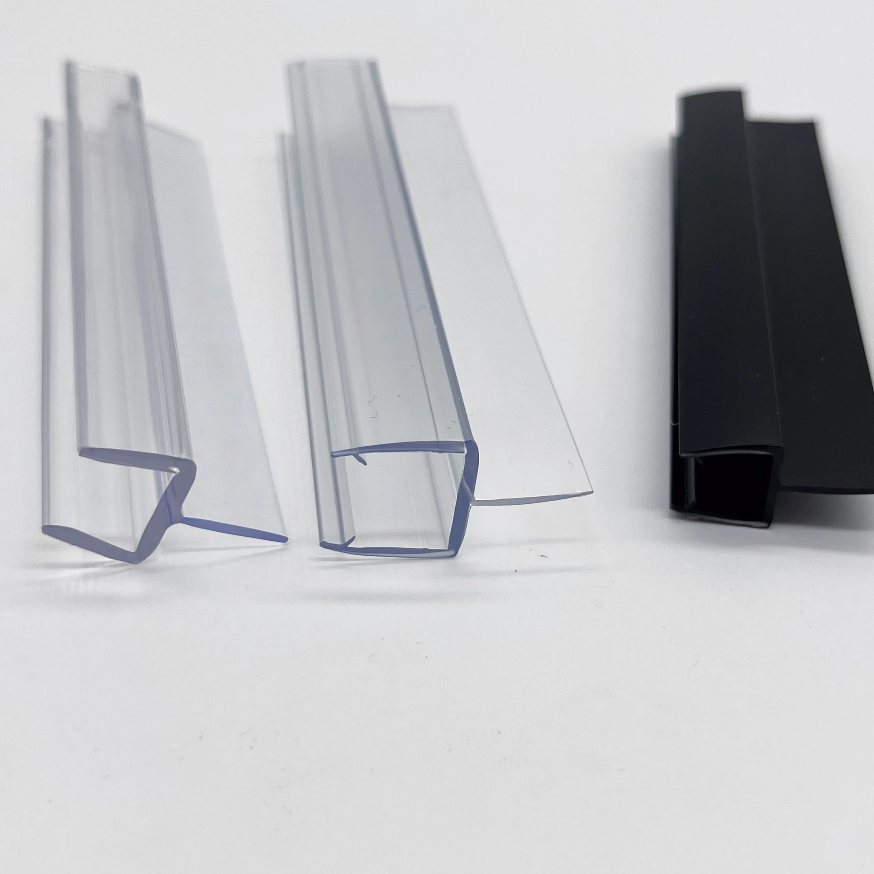 Modern Transparent P501BR  Shower Door Waterproof Seal  One-piece Bottom Rail with clear Soft Fin Sweep manufacture