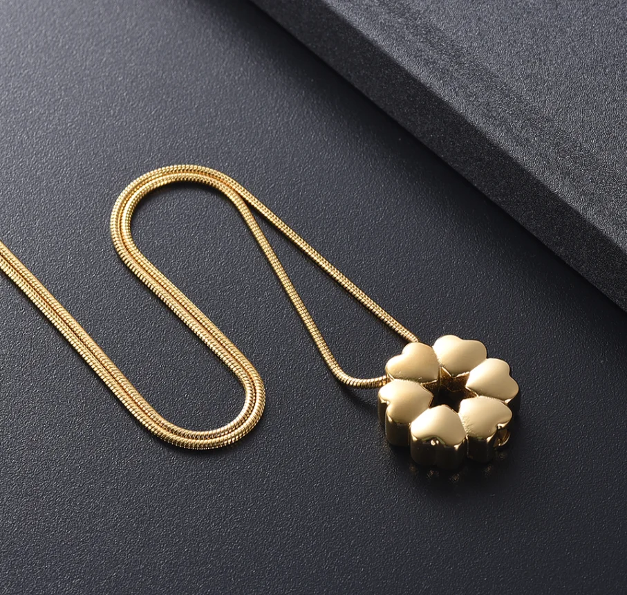 心形花瓮项链灰烬持有人不锈钢纪念品吊坠项链女性秘密吊坠批发