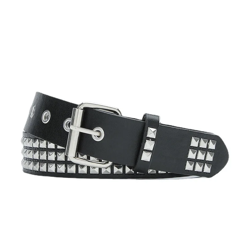 Wholesale Women's Leather Western Belt with Pyramid Rivets - Punk