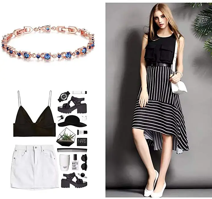 Bamoer Luxury Slender Rose Gold Plated Bracelet With Sparkling