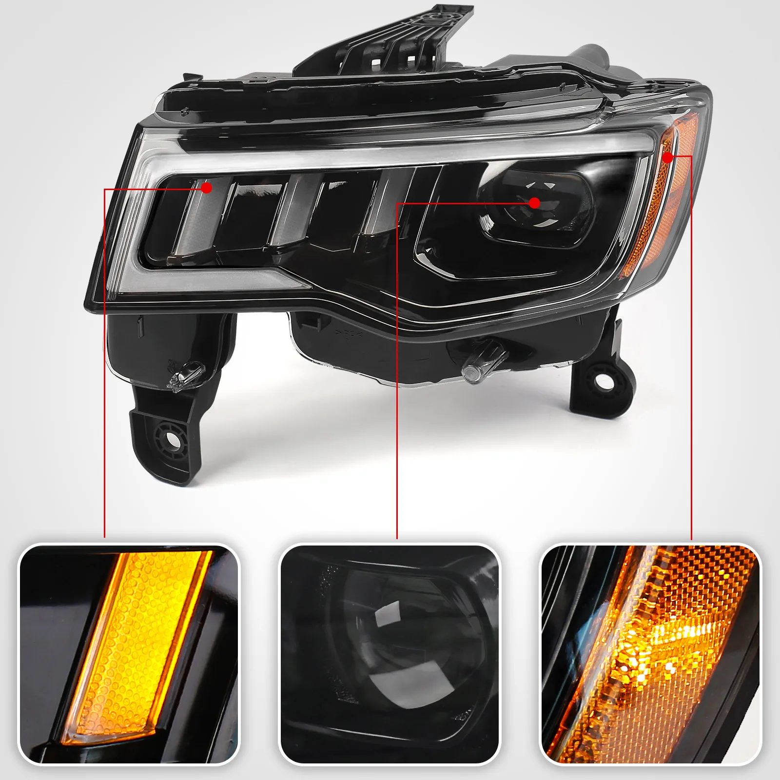 Jeep Grand Cherokee Headlights 2017 2021 Led Upgrade 