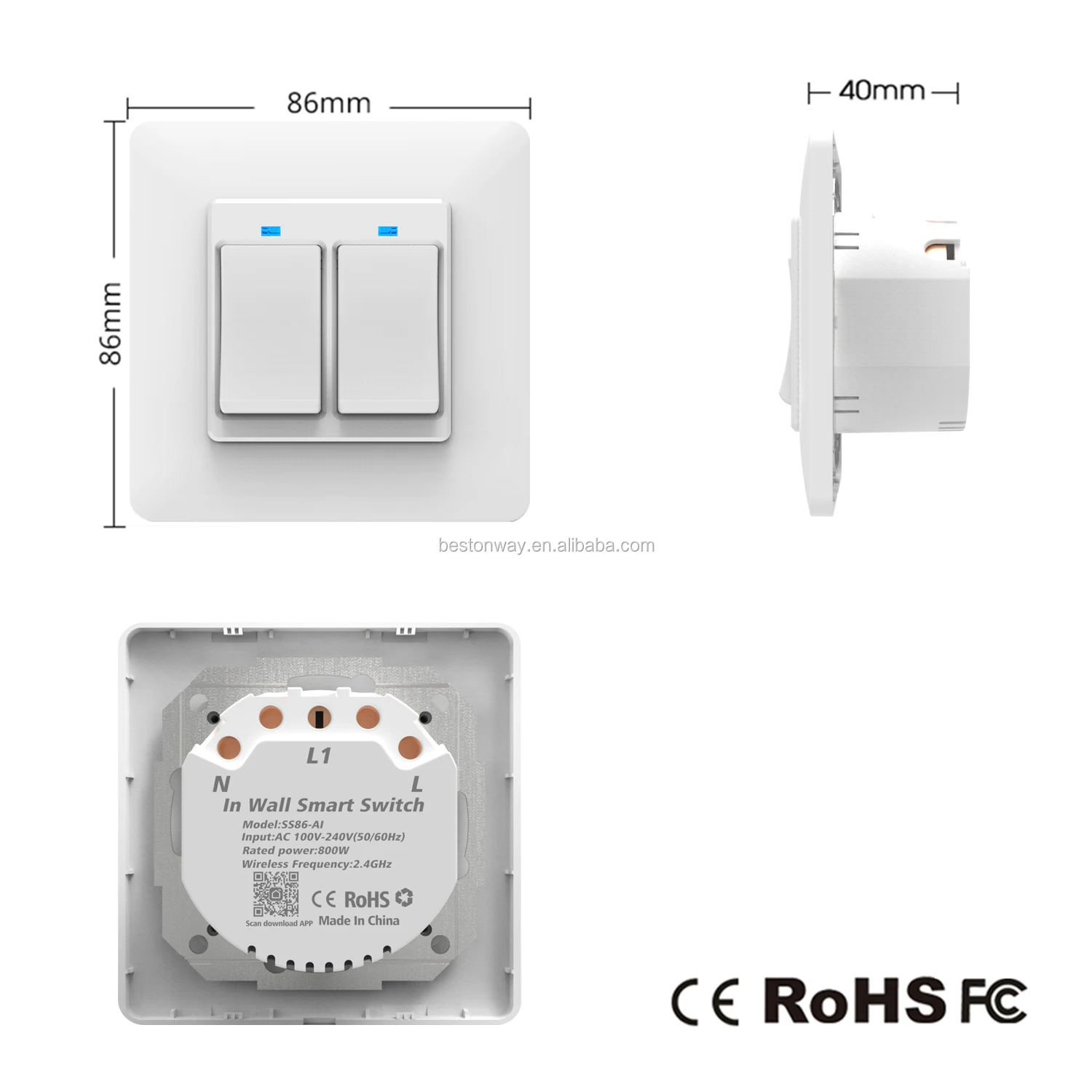 2020 High Quality Luxury Tuya Light Timer Switch Small LED Light With Switch Zigbee - ANKUX.COM