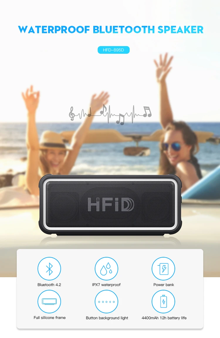 Hi-FiD 20w Super Bass Portable Waterproof Bluetooth Speaker with 4000mAh Bluetooth Speaker - ANKUX.COM