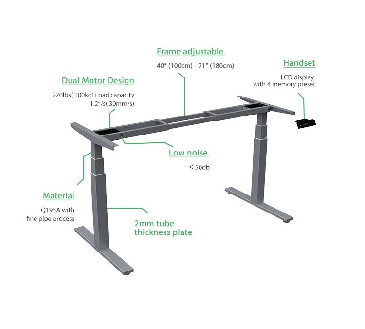 Height Adjustable Electric Standing Desk Frame Up Down Table Leg - Buy
