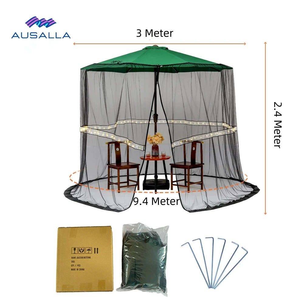 Large Patio Umbrella Outdoor Table Bug Screen Mesh Hanging Mosquito Net
