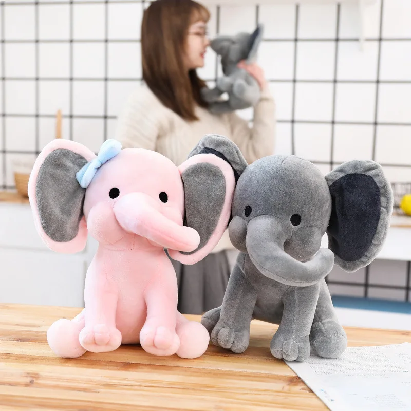 
Cheap Soft Pink Gray Elephant Doll Stuffed Flapping Big Ear Baby Sleeping Plush Elephant Pillow Toy 