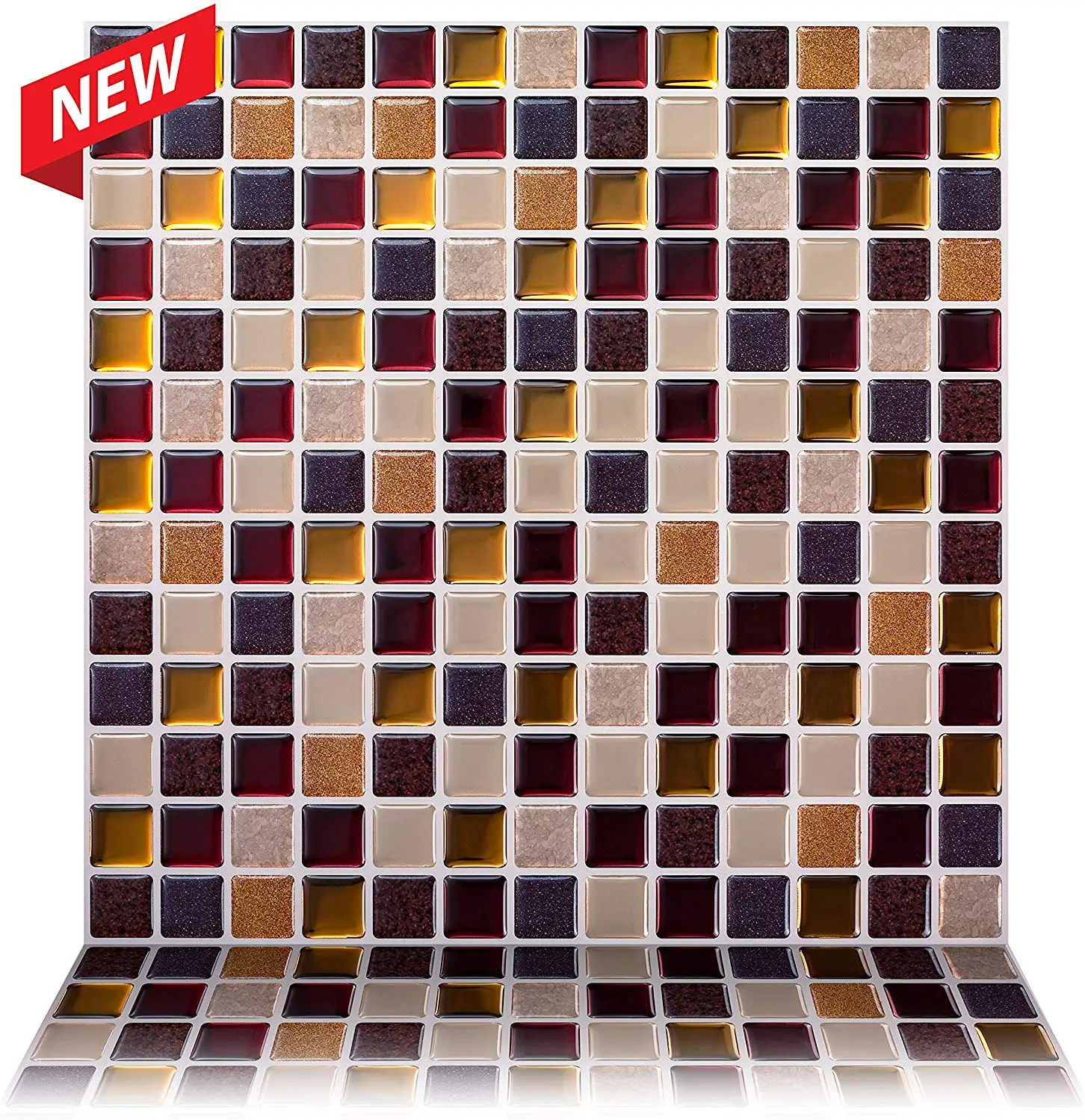 Hot sale 3D polychrome mosaic wall paper waterproof and oil pollution prevention peel and sticker tile wall paper