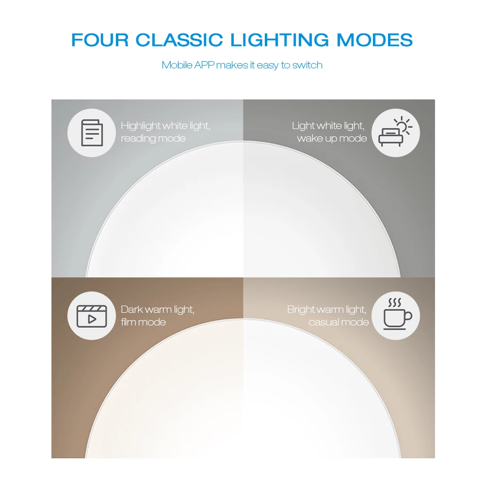 Bedroom Xiaomi Aqara OPPLE Zigbee 3.0 LED Ceiling Light Smart Lamp MX480 APP Voice Control 3500lm 4 Lighting Modes - ANKUX.COM