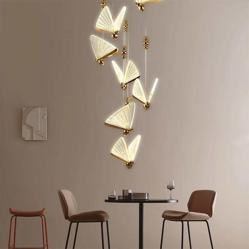 Modern butterfly shape chandelier LED creative hanging light indoor decoration pendant lamp christmas tree decor lights