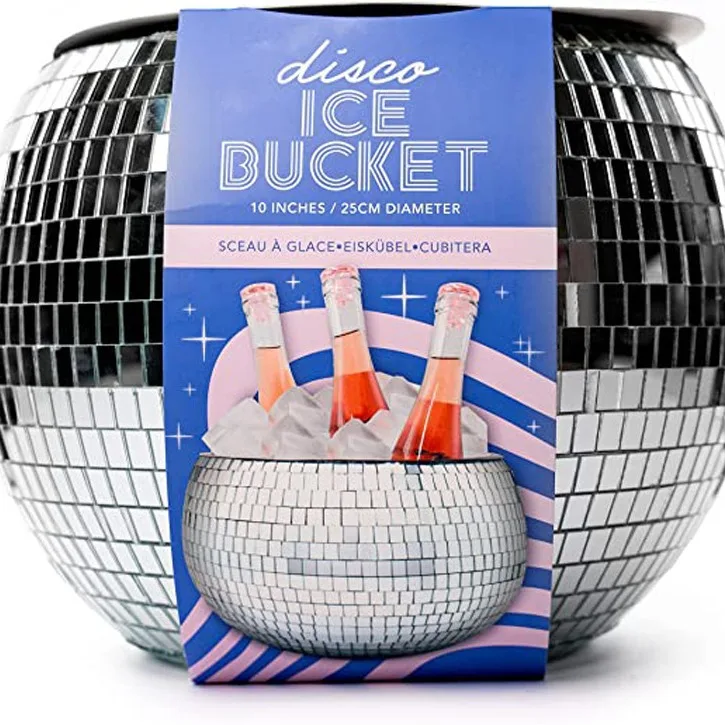 Bridal Party Favors Handmade Disco Wine Cooler Party Tumbler Mirror