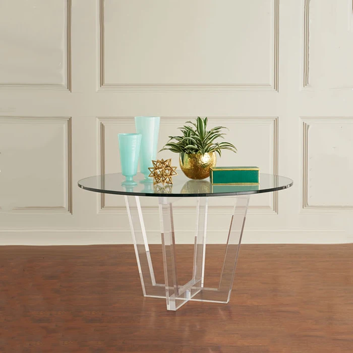 Clear Acrylic Side Table Leg Modern Acrylic Dining Table Leg Customized
