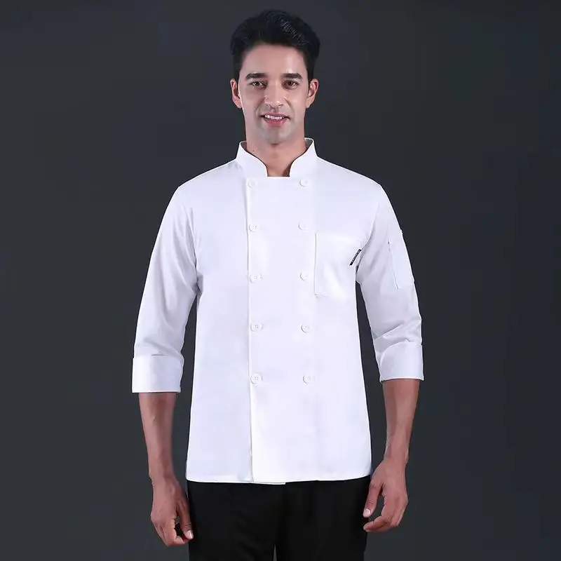 Custom Unisex Solid Color Chef Jacket Men's Chef Coat Hotel Restaurant Kitchen Chef Uniform Cook Wor