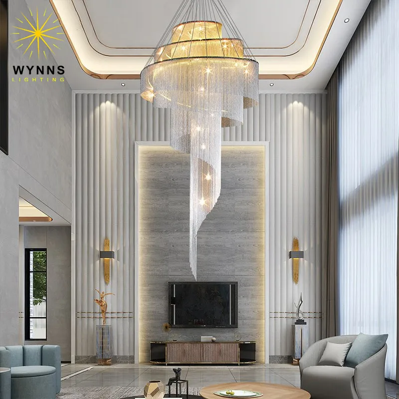 Large aluminium chain pendant lighting