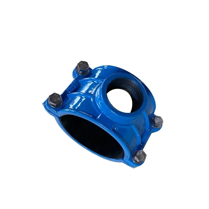 ISO2531, EN545, EN598 OEM Ductile Iron Threaded Pipeline Saddle Clamp Pipe Coupling for Pipe