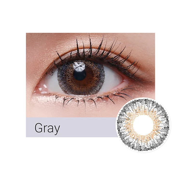 2mm gray color contact lens 3tone color