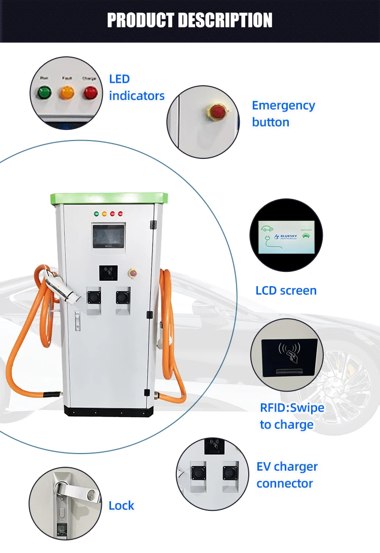 60kw Ccs Fast Ev Charger Ev Charger Evse Electric Charging Station Car
