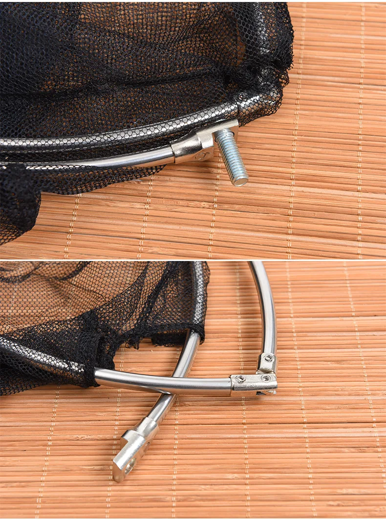 40cm Folding Stainless Steel Frame Fishing Brail Landing Net Hand Nets