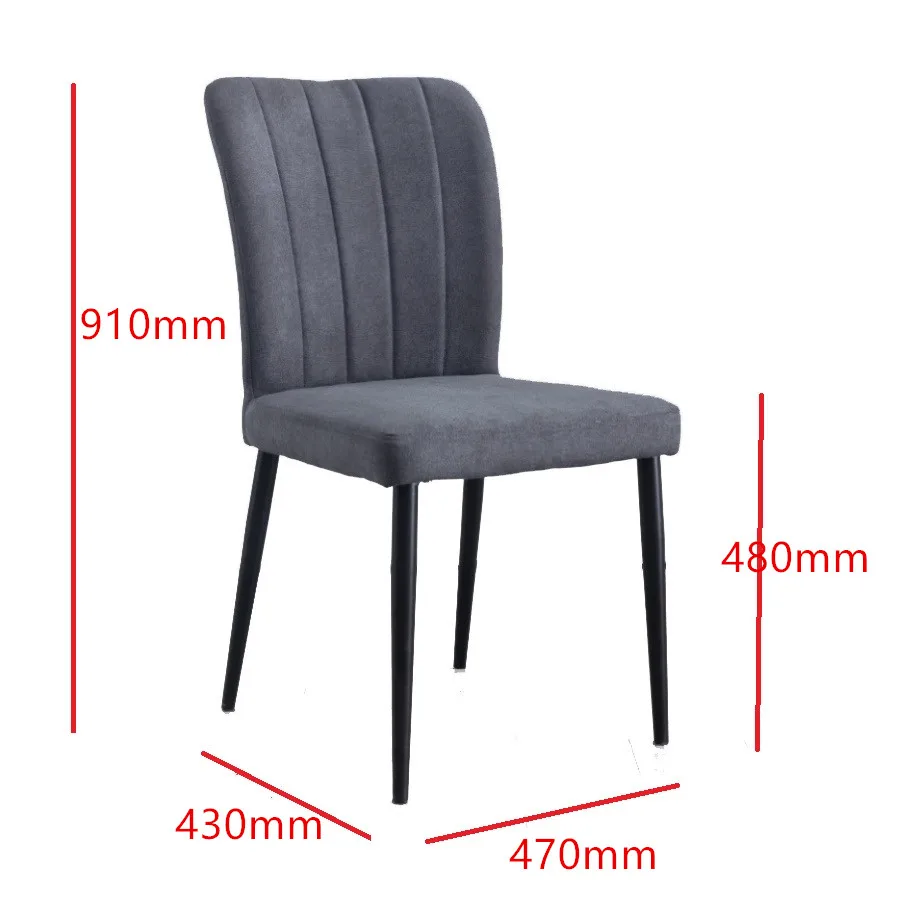 Metal Grey Velvet Tufted High Back Dining Room Chairs Breakfast Chairs