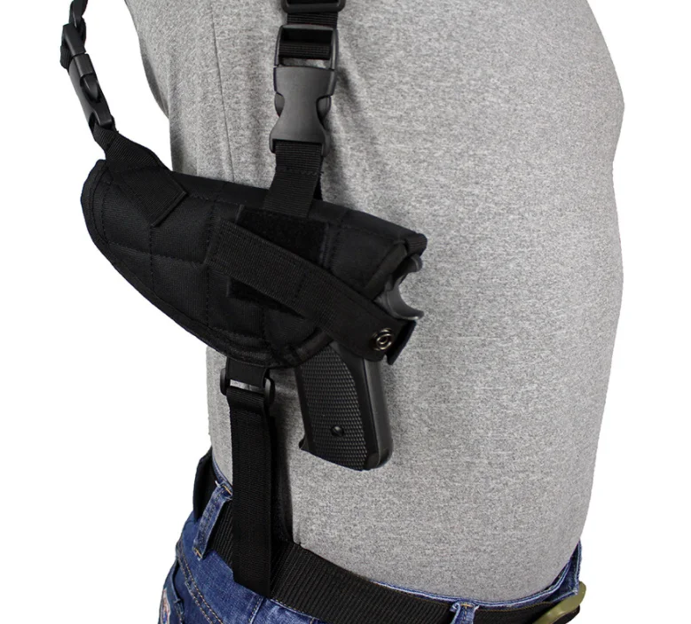 军事黑色隐蔽手枪枪枪套袋带带可调战术狩猎射击腋下枪套袋