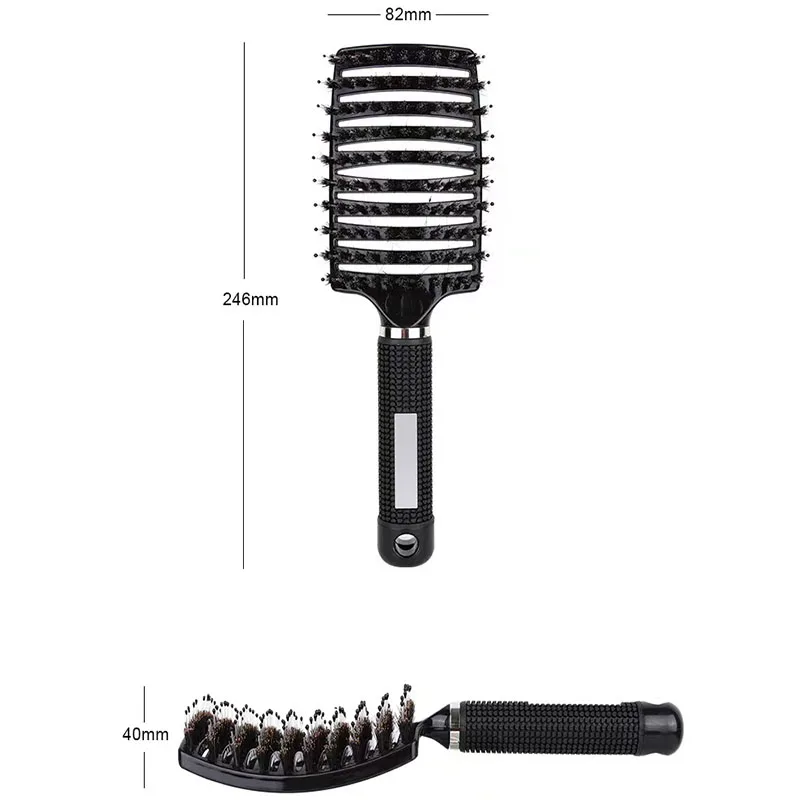 Women Hair Scalp Massage Comb Bristle Nylon Hairbrush Curly Detangle