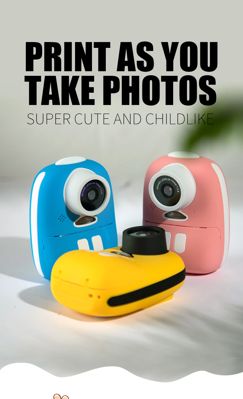 Photo and print camera instantly Thermal Paper prints photos directly D10 DIY Instant Digital Camera for children