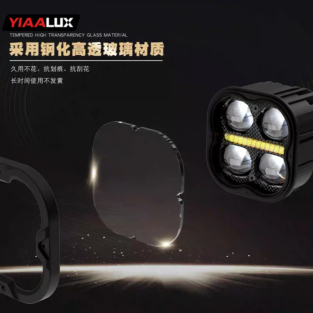 lo beam white amber 303 100w spotlight 10 30v dc waterproof led motorcycle driving light for autos-15