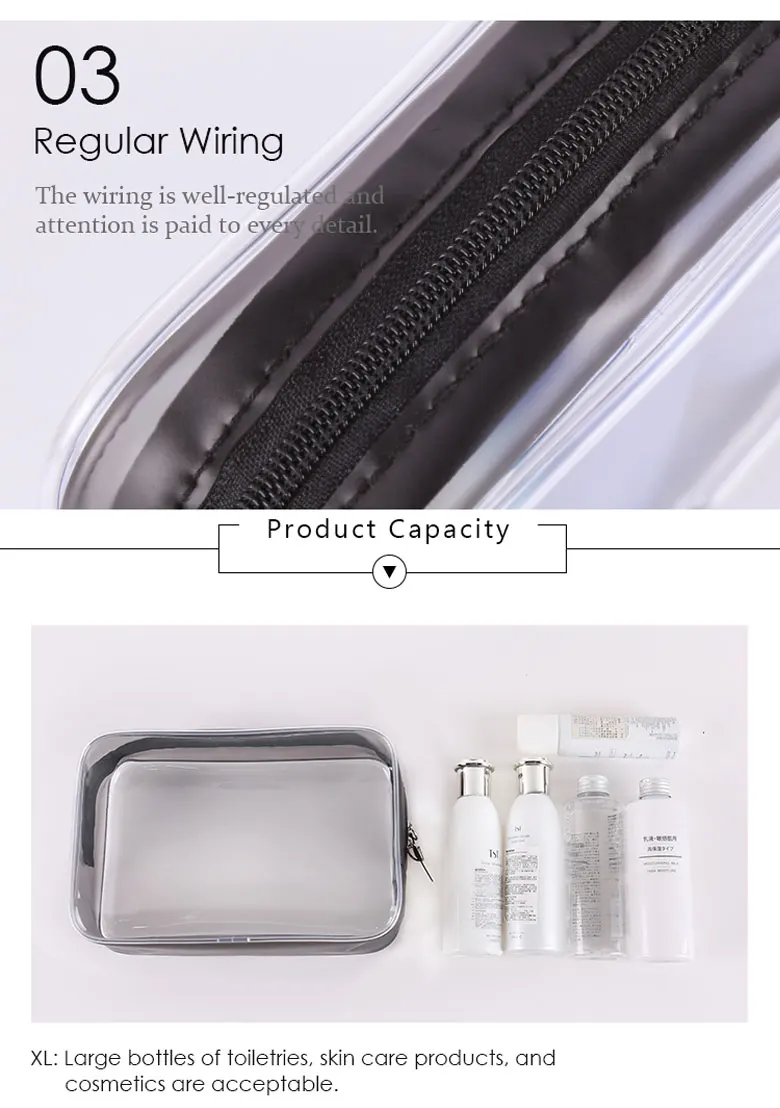Wholesale Custom Travel PVC Gift Makeup Bag Elegant Women Small Cosmetic Bag Toiletry Bags Print