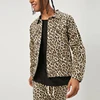 Latest Trendy Leopard Print Men Long Sleeve Button Cuffs Pocket Jacket