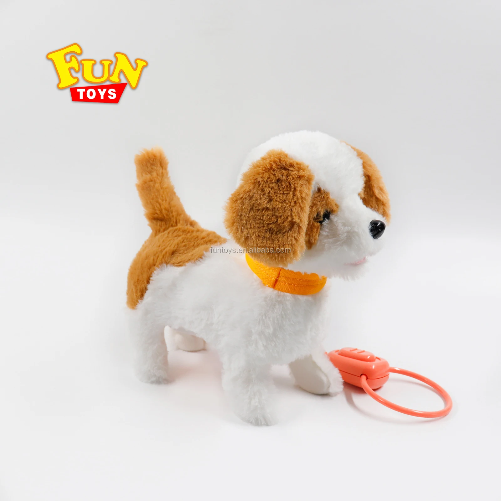 10 Inch Grey Walking Dog With Sound Battery Operated Animal B/o Animal