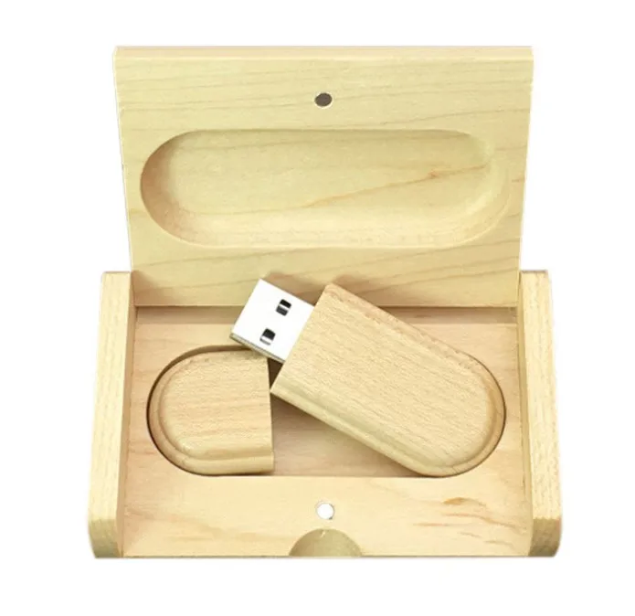 16GB 32GB 64GB 128GB Pendrive Gift Wooden Block USB Flash Drive Stick With Box 