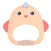 Amazon top sellers FDA silicone material soft cute chicken Teether Food Grade baby tooth training for baby