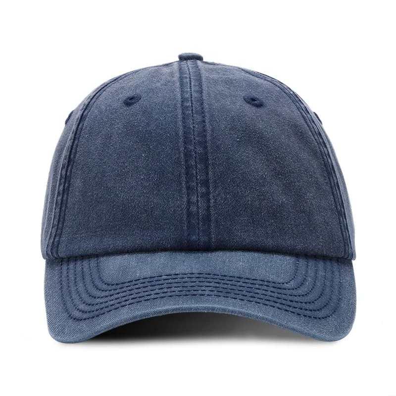 

Spot supply ready to ship navy color heavy washed cotton fabric vintage dad hats unstructured baseball cap hat cycling hats