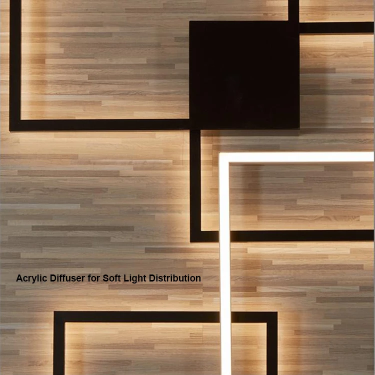 Modern LED linear decorative square aluminum led wall light