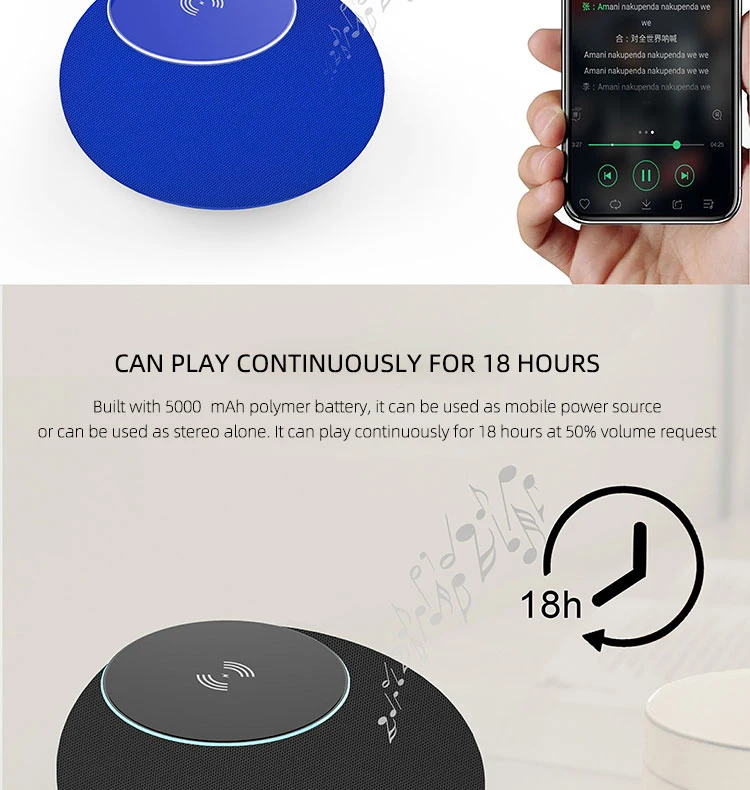 2020 new launched Bluetooth speaker power bank 10W wireless charger speaker - ANKUX.COM