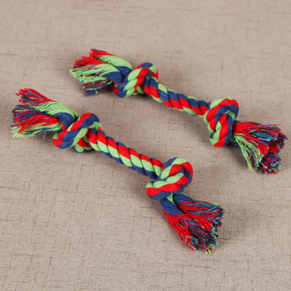 Dog Carrot Knot Rope Ball Cotton Rope Dumbbell Puppy Cleaning Teeth Chew Toy Dur