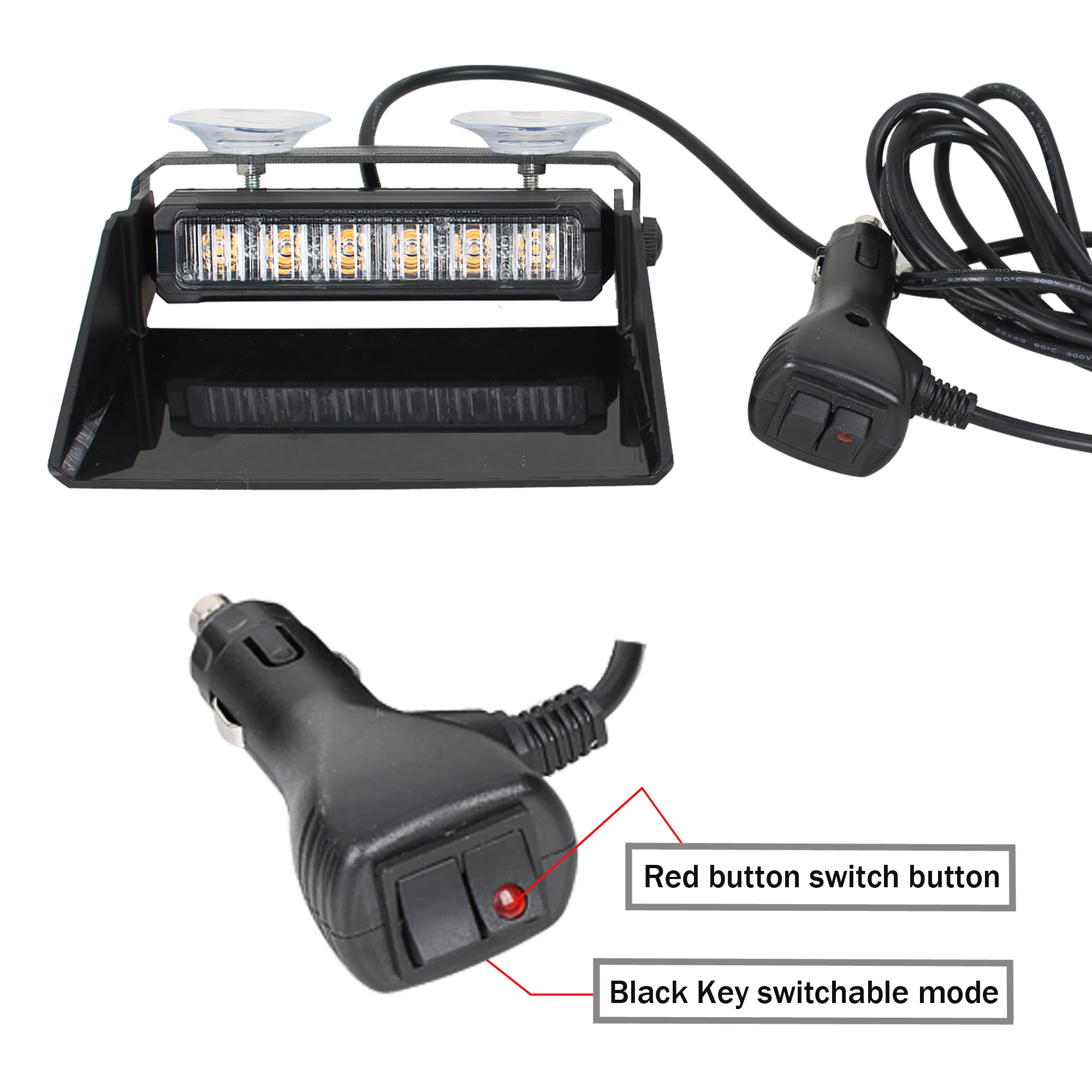 Emergency 6 LEDs Dash Strobe Warning Light for Vehicle
