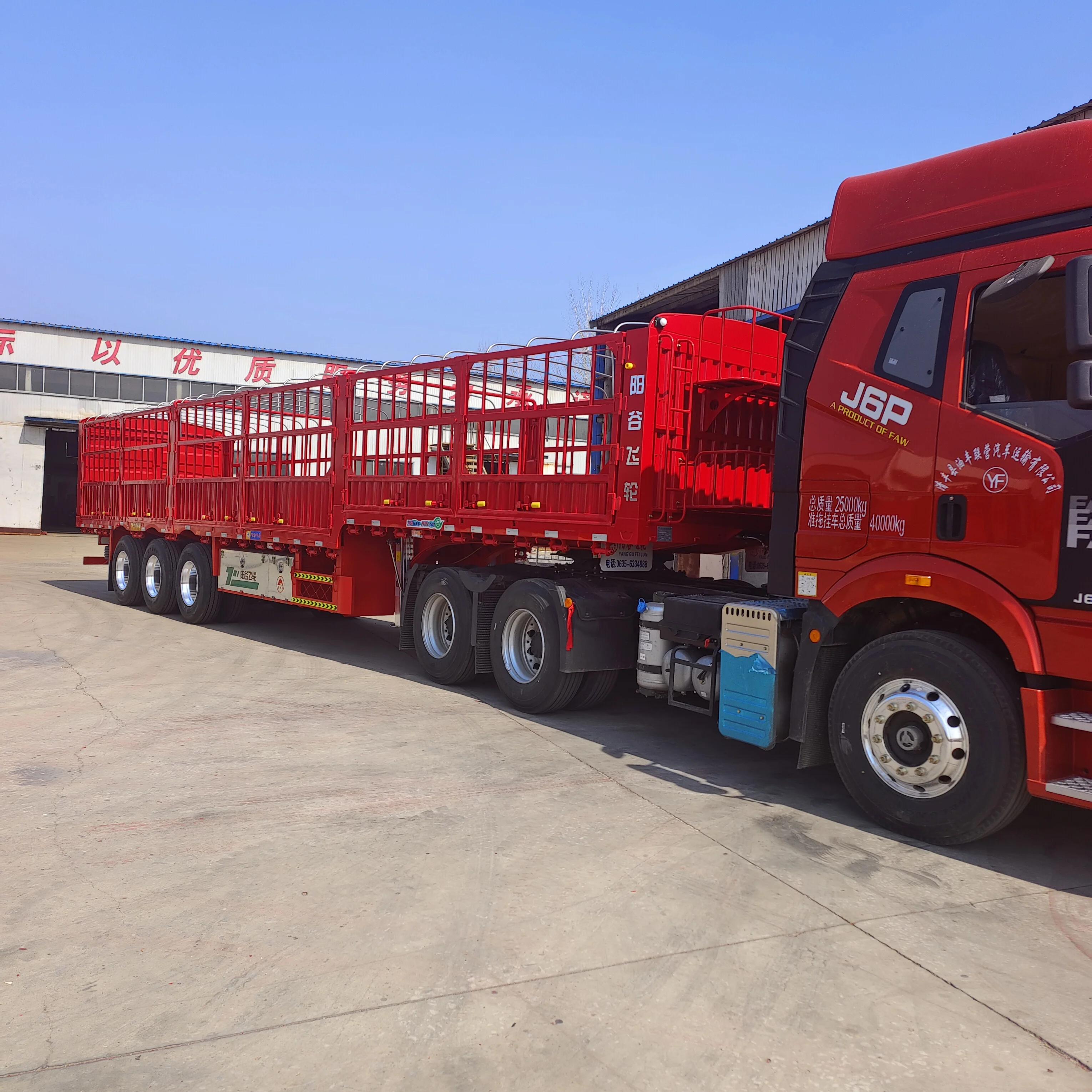 3axle General Truck Trailers 30/40 Ton Bulk Cargo Semitrailer Yanggu