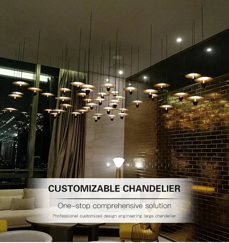 Superior quality elegant luxury hotel lobby customizable chandelier pendant lamp