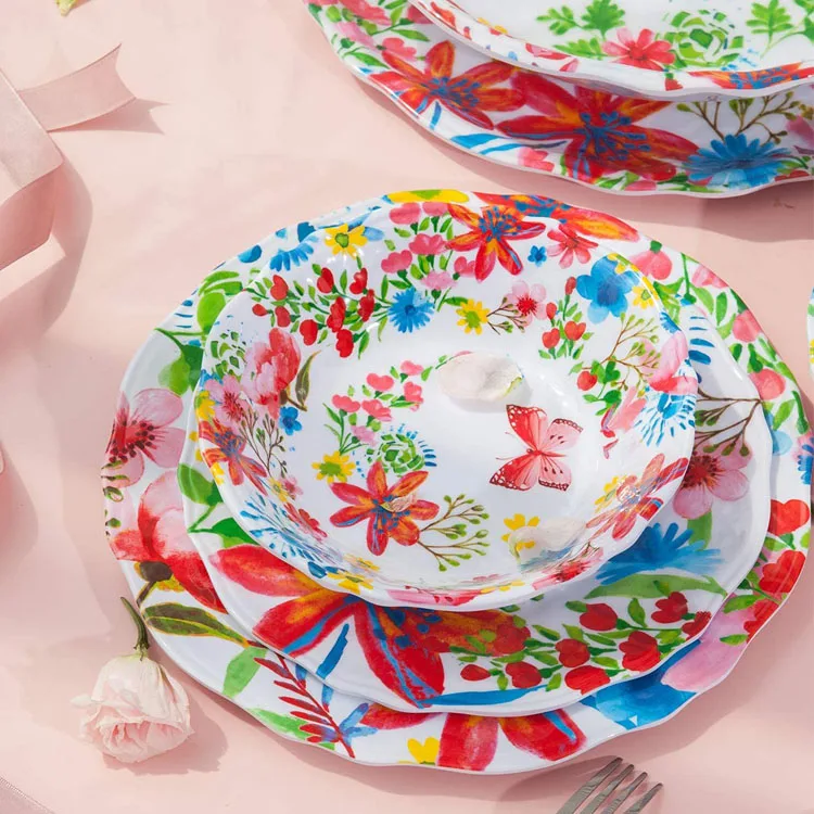 Spring Nice Flower Melamine Dinner Set Buy Spring Dinner Set,Flower