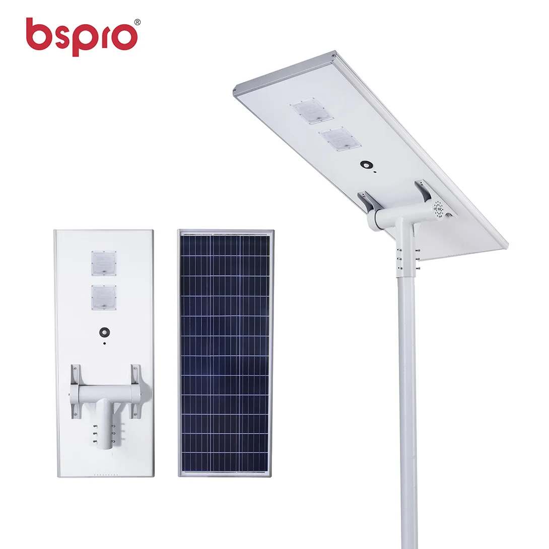 Bspro Manufacturer all  in one 600w with camera lumen schreder square popcorn solar led street light