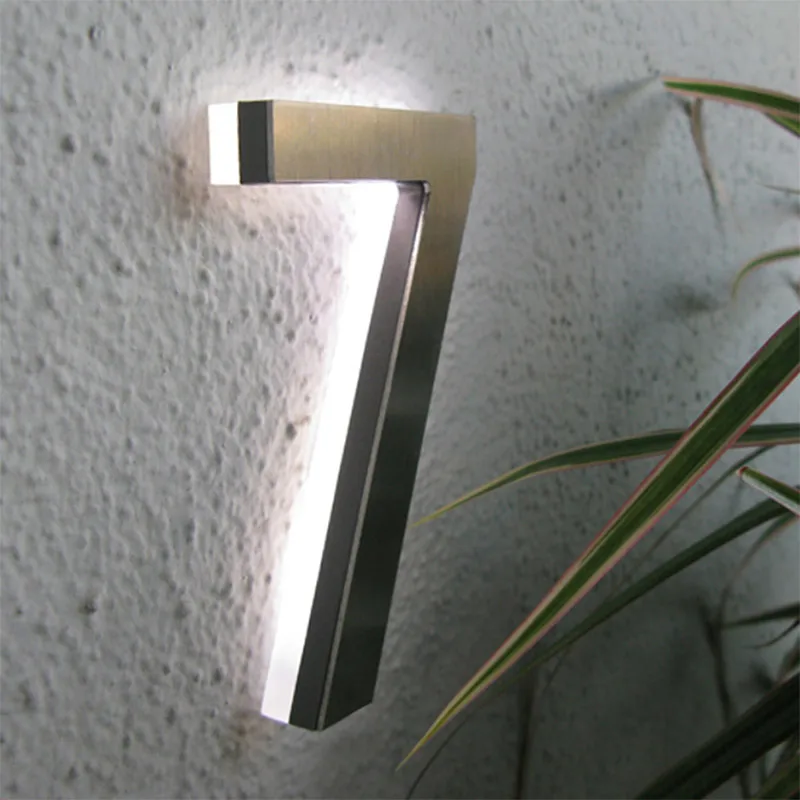 Customized 3D Led Lighted Address Signage House Numbers Stainless Steel Hotel Room Floor Number Led Logo Signs