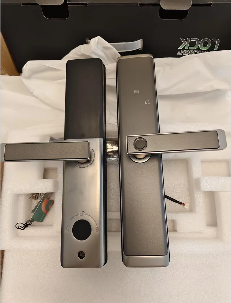 Grey Digital Door Lock Wooden Door Gate Tuya Wifi Zigbee TTlock Wifi No ...