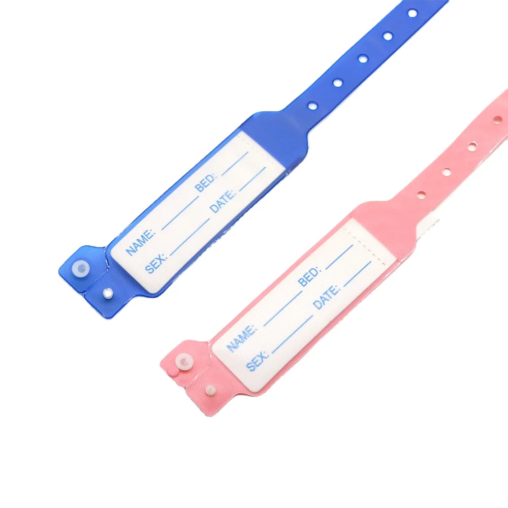 Hospital adult children waterproof soft plastic PVC identity card/patient medical id wristband brazalete details