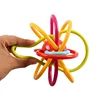 food grade plastic baby teether loops rattle and sensory teething toy helpful for tooth growing