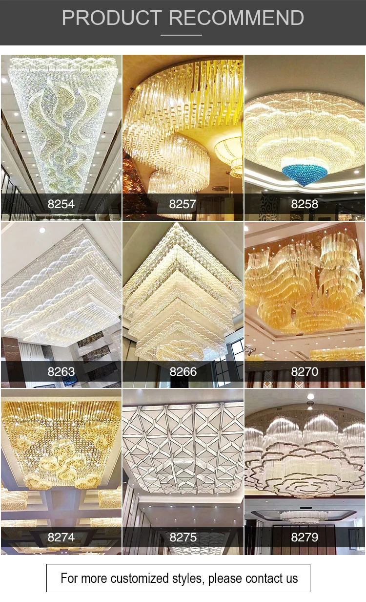 Gran Proyecto De Hotel,Candelabro De Techo Decorativo De Alto Techo