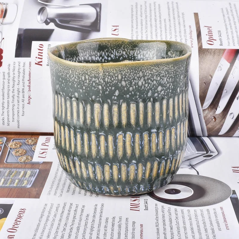 400ml Custom ceramic candle jar scented candle tumbler home decoration